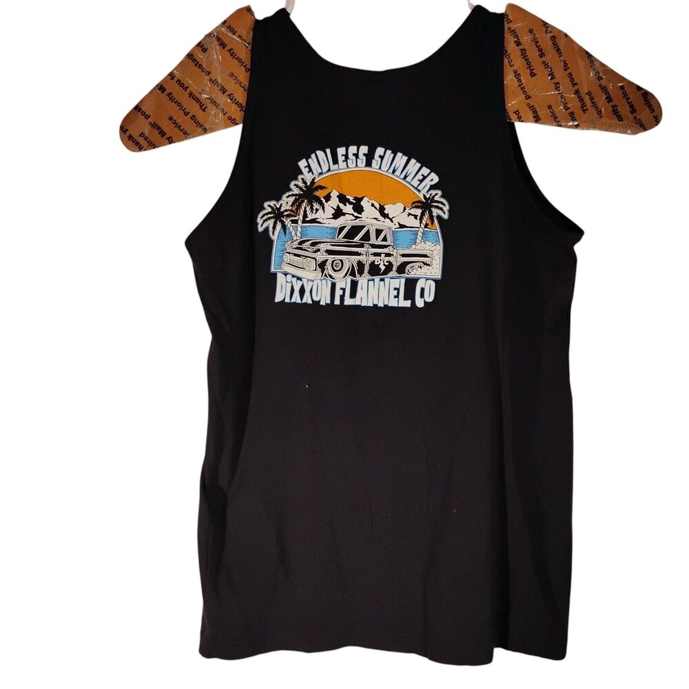 Dixxon flannel tank top tshirt mens M Medium black classic car graphic tee